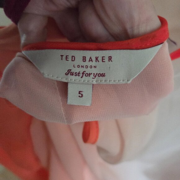 Ted Baker orange ombre blouse with shear back Size 5 - Picture 5 of 7
